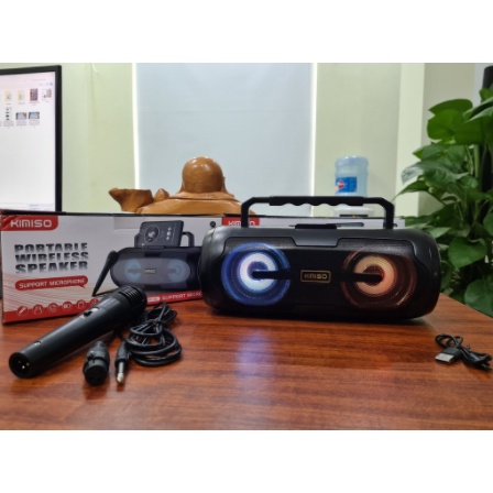 Loa blutooth karaoke KIMISO KM-S3,KM-S6 cực hay có jack cắm micro 6.5mm hát karaoke , tích hợp chế độ EQ, có đài FM