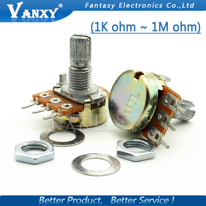 Bộ 5 Chiết Áp Wh148 B1K B2K B5K B10K B20K B50K B100K B250K B500K B1M 3pin 15mm 1k 2k 5k 10k 20k 50k 100k 250k 500k 1m