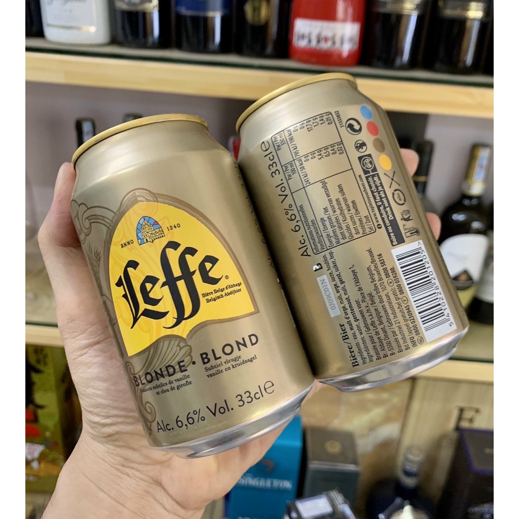 Bia leffe lon vàng, quy cách 24 lon x 330ml