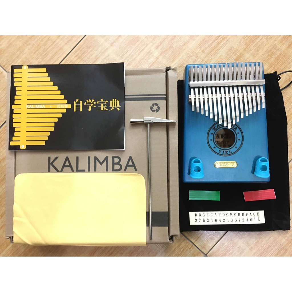 Đàn Kalimba YAEL thumb piano 17 phím Cao Cấp Gỗ Tròn xanh - HÀNG CÓ SẴN