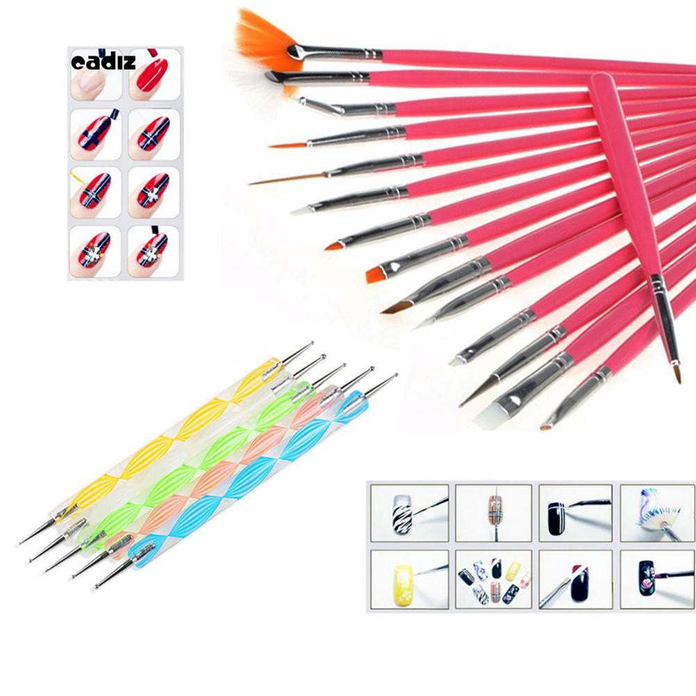 Bộ 20 gồm cọ vẽ và bút chấm dùng cho làm móng chuyên dụng