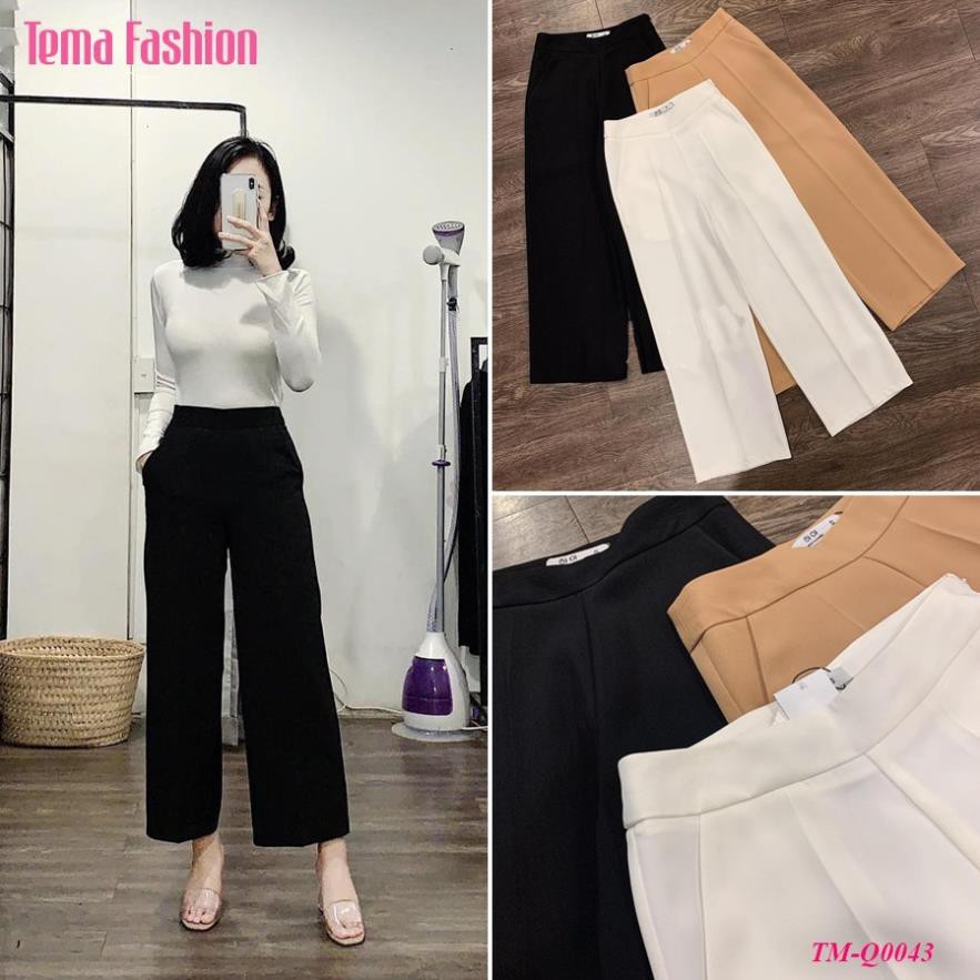 Quần Culottes Dáng Lửng Nữ TEMA  Ống Rộng Dáng Lửng Đi Làm Siêu Xinh