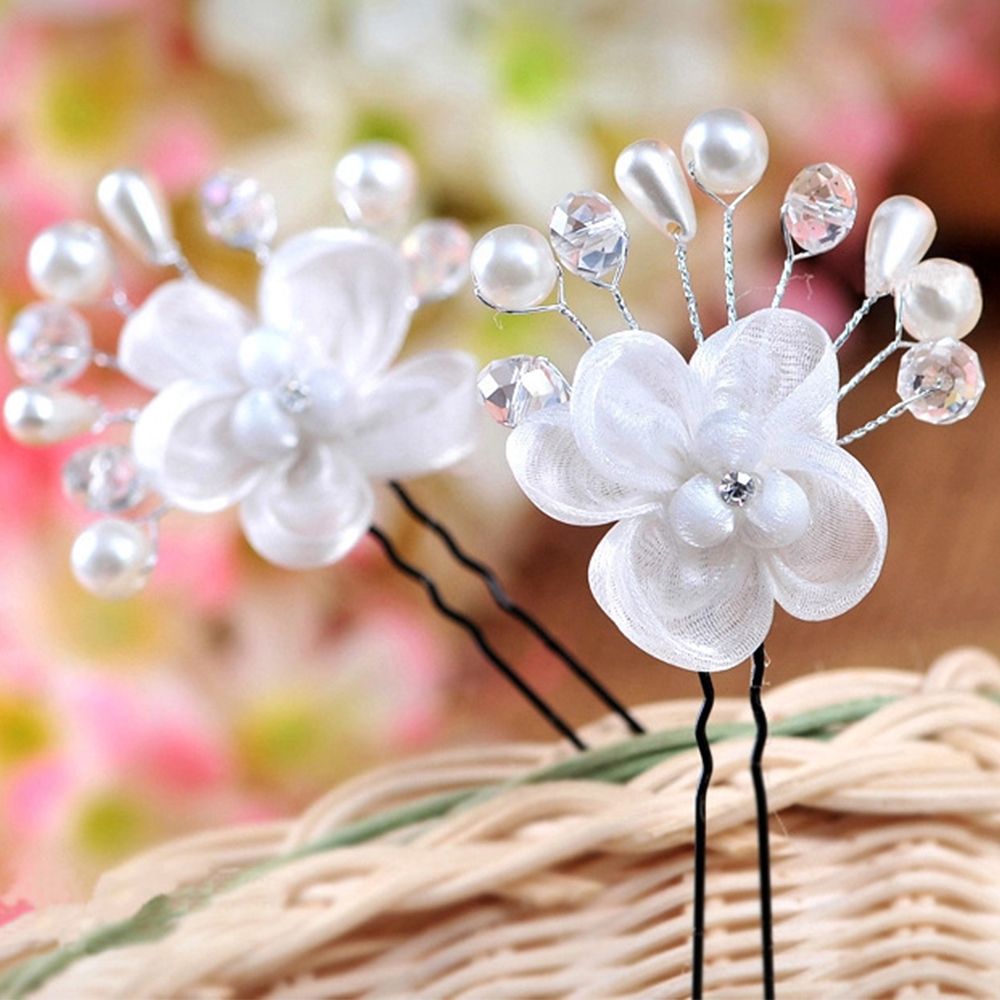 Kẹp tóc hình hoa đính ngọc trai giả thời trang xinh xắn cho nữ