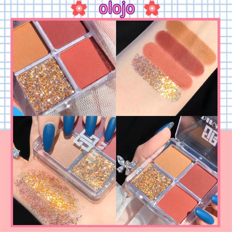 ⚜️Bảng phấn mắt DIKALU bốn màu lì và ánh ngọc trai tông đất thời thượng