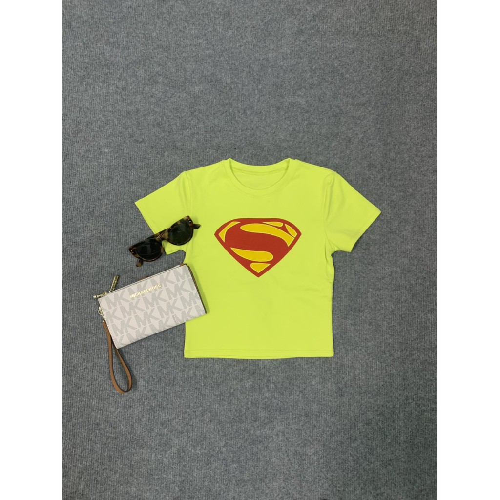 Áo croptop thun bozip êm đẹp in hình siêu nhân siêu hot hit cá tính cool