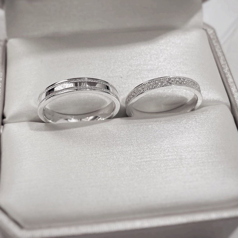 Nhẫn đôi đơn giản MS267 - Bạc ta HNJ