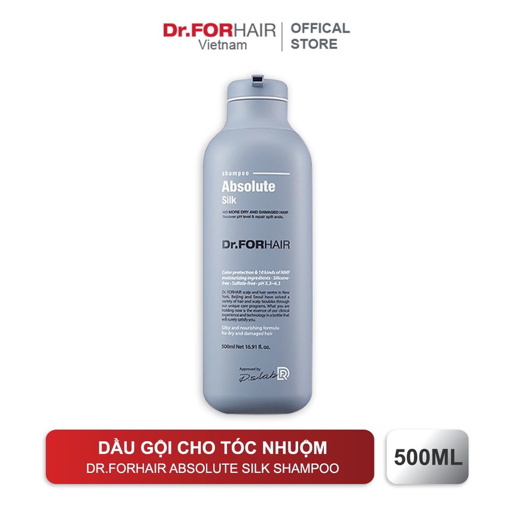 Dầu gội dành cho tóc uốn nhuộm, dầu gội nuôi dưỡng và chăm sóc tóc Dr.FORHAIR Absolute Silk Shampoo 500ml