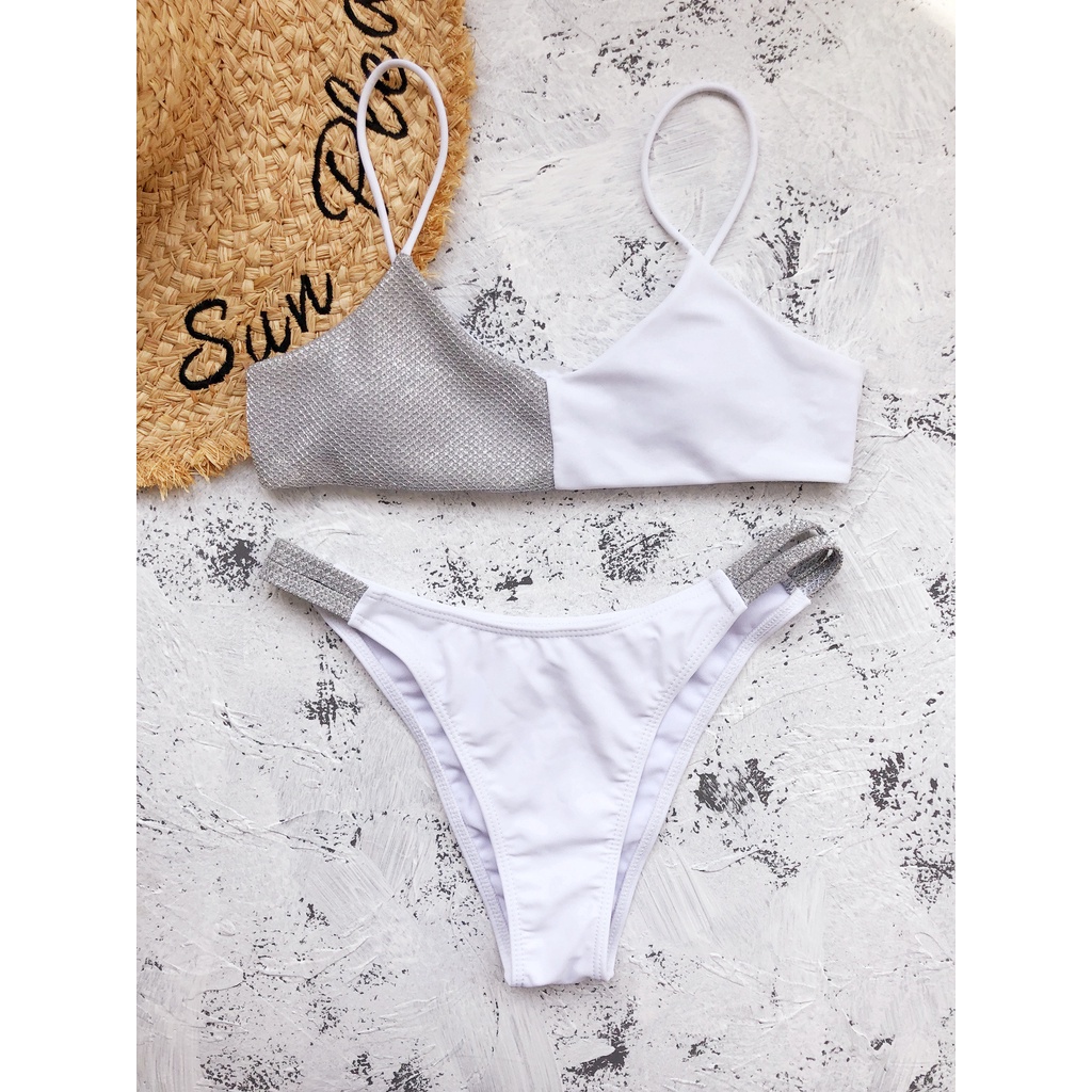 DUNEA Bộ Đồ Bơi Bikini Đính Kim Tuyến Lấp Lánh Quyến Rũ Cho Nữ