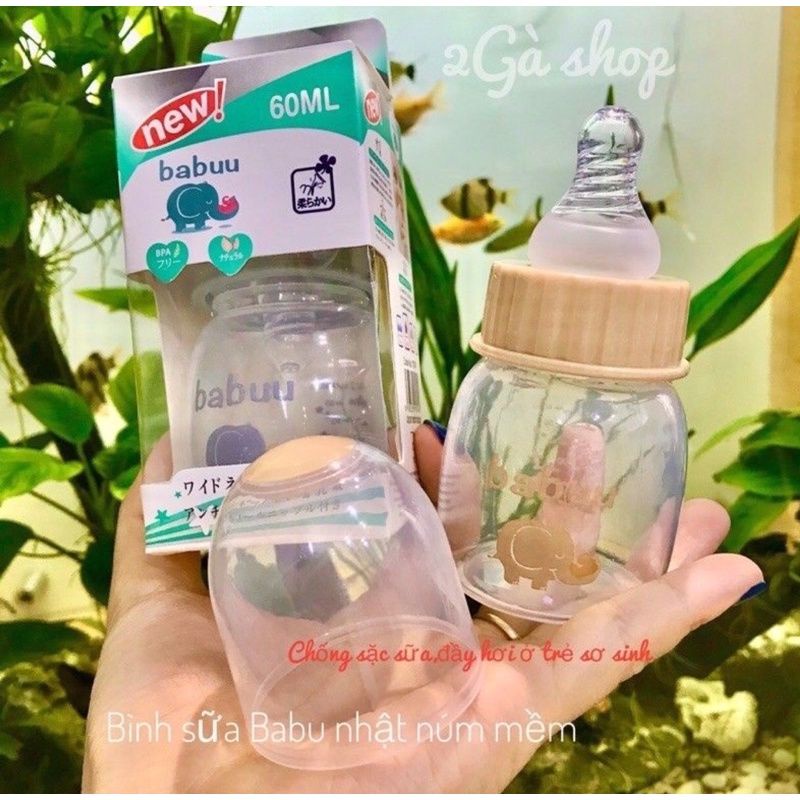 Bình Sữa Sơ Sinh 60ml, 125ml, 250ml Babuu Cổ Hẹp An Toàn Cho Bé