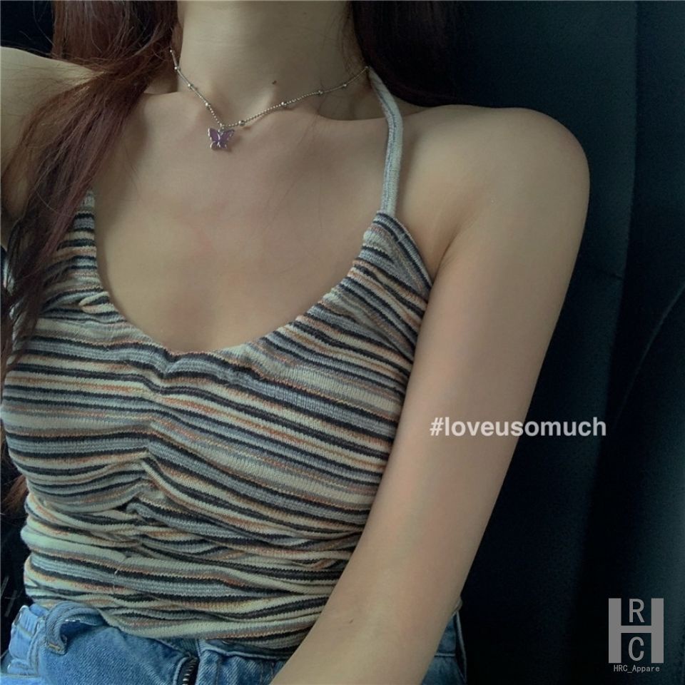 💗✨Áo Lửng Hai Dây Họa Tiết Kẻ Sọc Thời Trang Mùa Hè Quyến Rũ Cho Nữ✨✨✨ | BigBuy360 - bigbuy360.vn