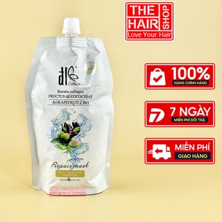 Kem Hấp Ủ Dưỡng Tóc bưởi bồ kết, Phục hồi tóc chuyên sâu tại nhà DLE Collagen 500ml, Hấp ủ ngăn rụng tóc