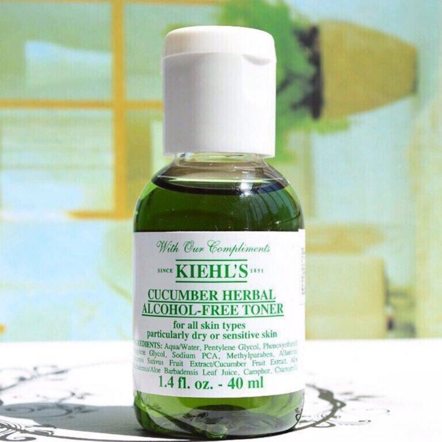 Nước Hoa Hồng Dưa Leo Cho Da Nhạy Cảm Kiehls - Kiehl's Cucumber Herbal Alcohol Free Toner 40ml