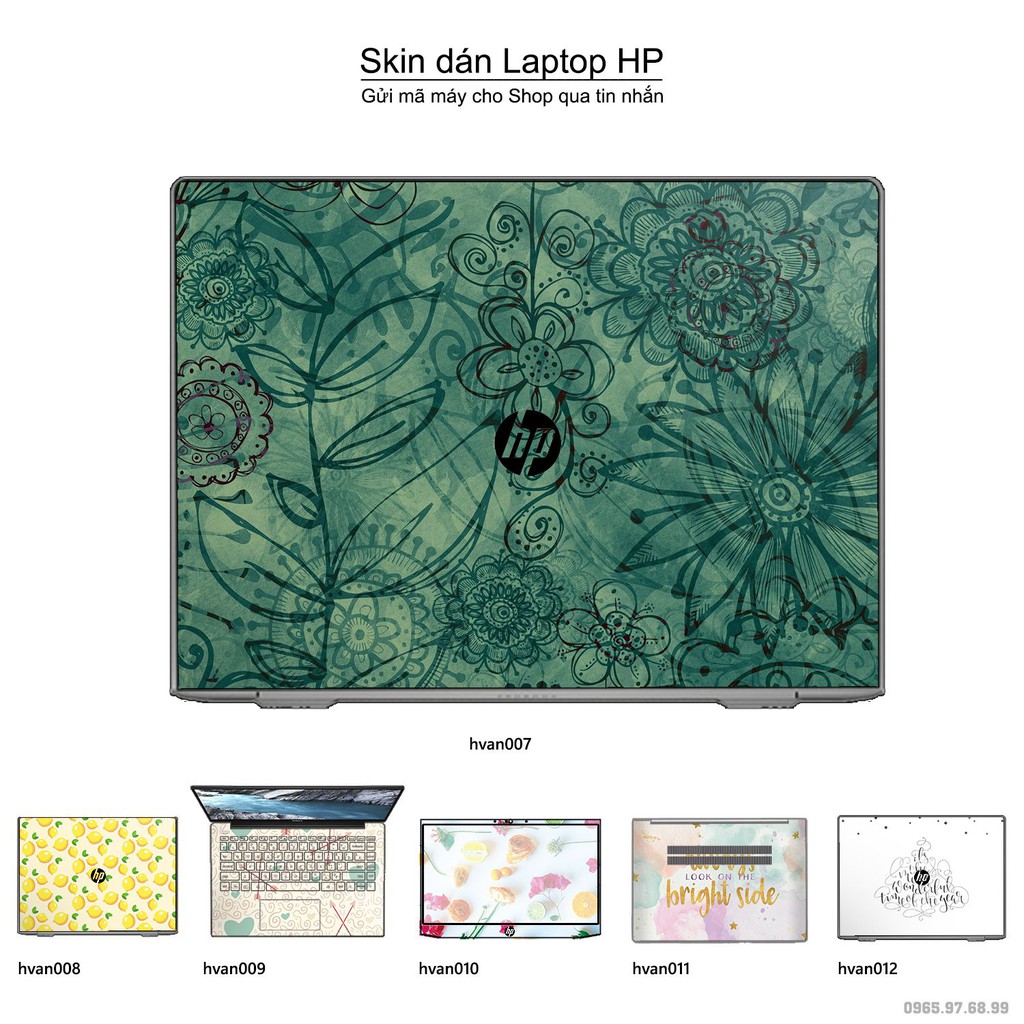 Skin dán Laptop HP in hình Hoa văn nhiều mẫu 2 (inbox mã máy cho Shop)