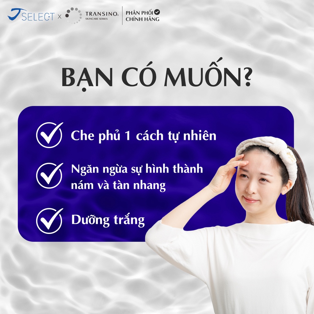 Kem che khuyết điểm chống tia UV và dưỡng trắng TRANSINO 2.5g