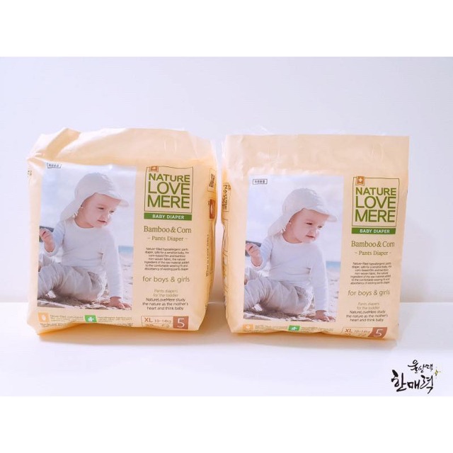 (2 BỊCH BỈM TẶNG 1 GIẤY ƯỚT- NHẬP MOM20 HOÀN 20K) BỈM QUẦN BAMBOO NATURE LOVE MERE DÀNH CHO DA NHẠY CẢM L22/XL20/XXL18