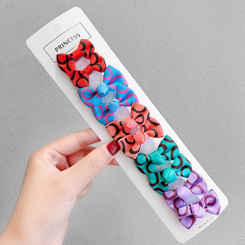 Set 10 Kẹp Tóc Nơ Nhỏ Dễ Thương Cho Bé Gái