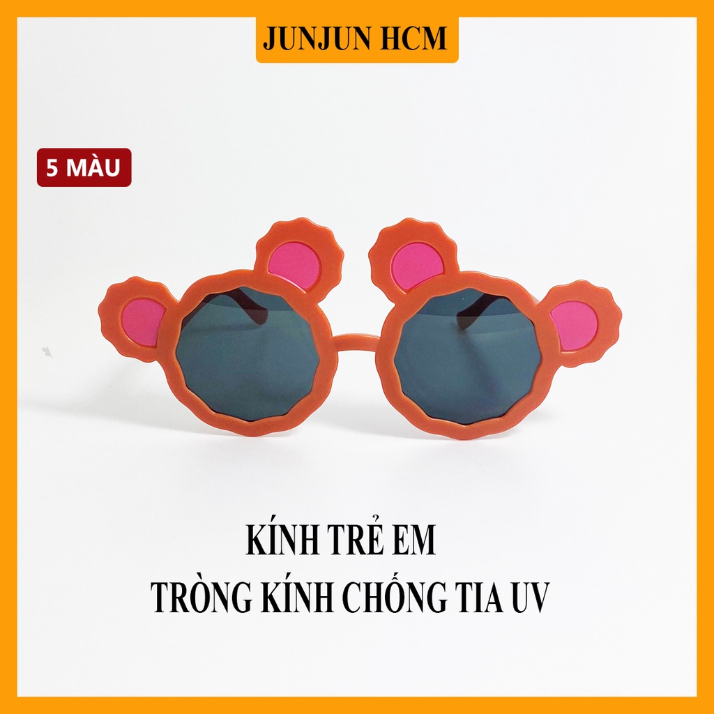 Kính mát trẻ em JJ1927 gọng nhựa, kiểu kính họa tiết hoạt hình đáng yêu, tròng chống tia UV dành cho bé từ 1 đến 5 tuổi