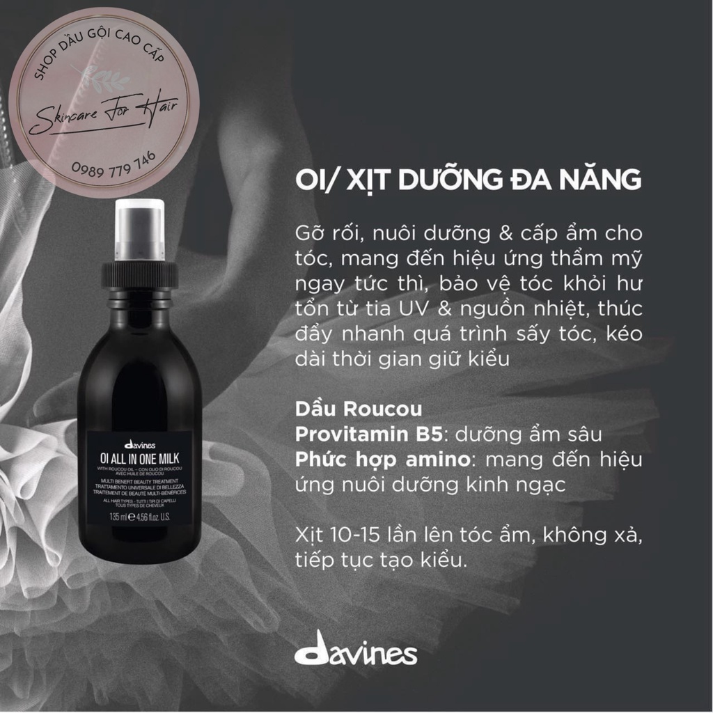 Dưỡng tóc đa năng Davines All In One Milk dung tích 135ml dành cho mọi loại tóc