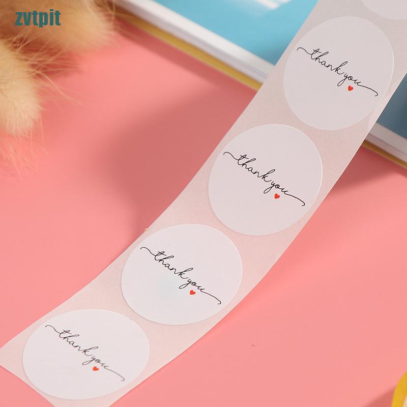 Cuộn 500 Sticker Tròn In Chữ Thank You For Your Order Màu Trắng