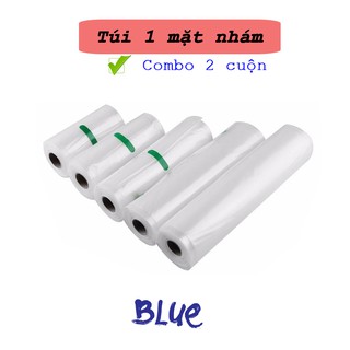Cuộn túi hút chân không một mặt nhám đầy đủ kích thước tiện lợi cho việc hút bảo quản thực phẩm.