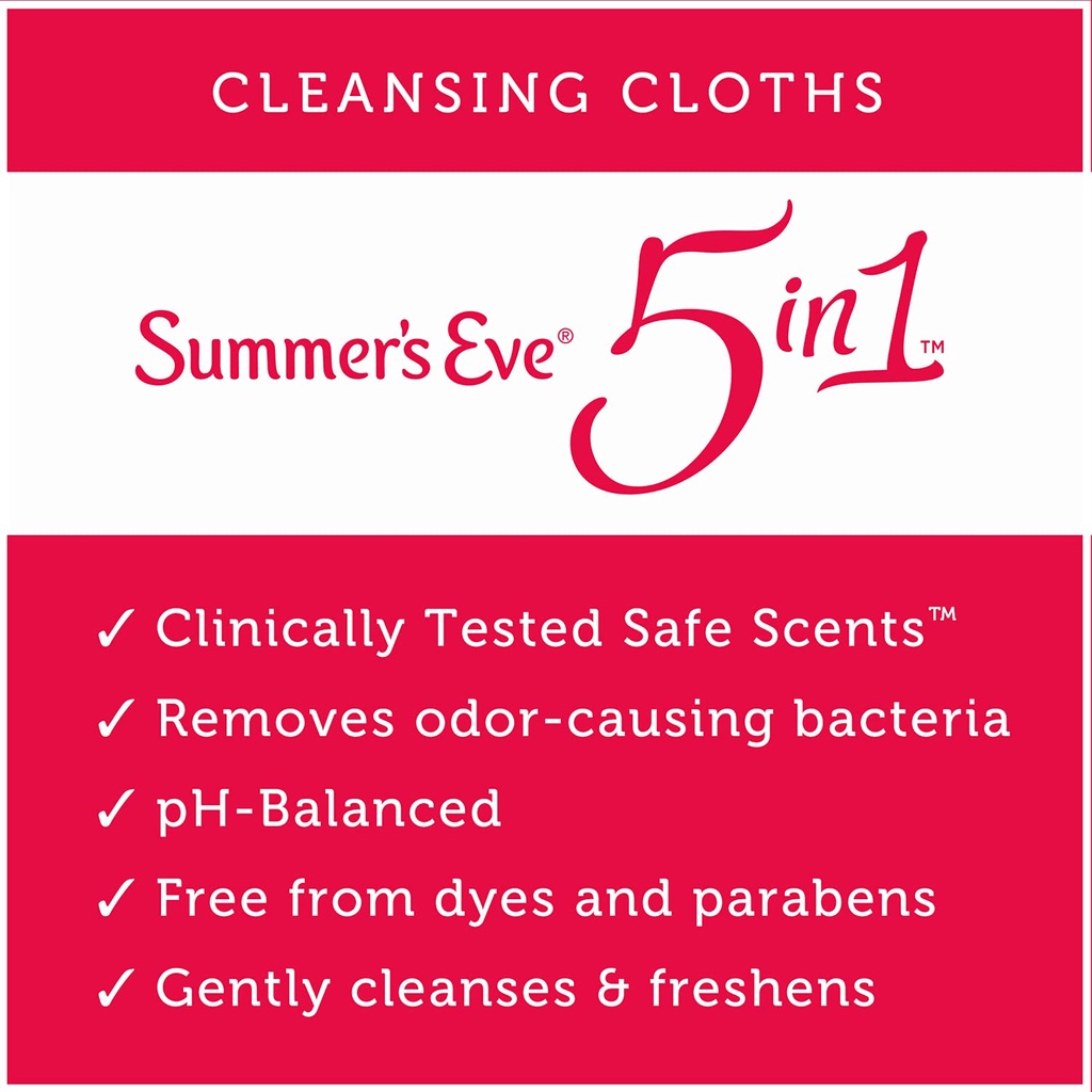 Khăn giấy ướt vệ sinh vùng kín phụ nữ Summer's Eve Cleansing Cloths 32 cái
