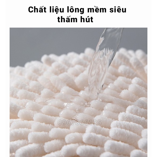 Khăn lau tay hình tròn nhà tắm, nhà bếp kiểu Hàn Quốc, khăn lau tay dạng tròn cao cấp vải Chenille