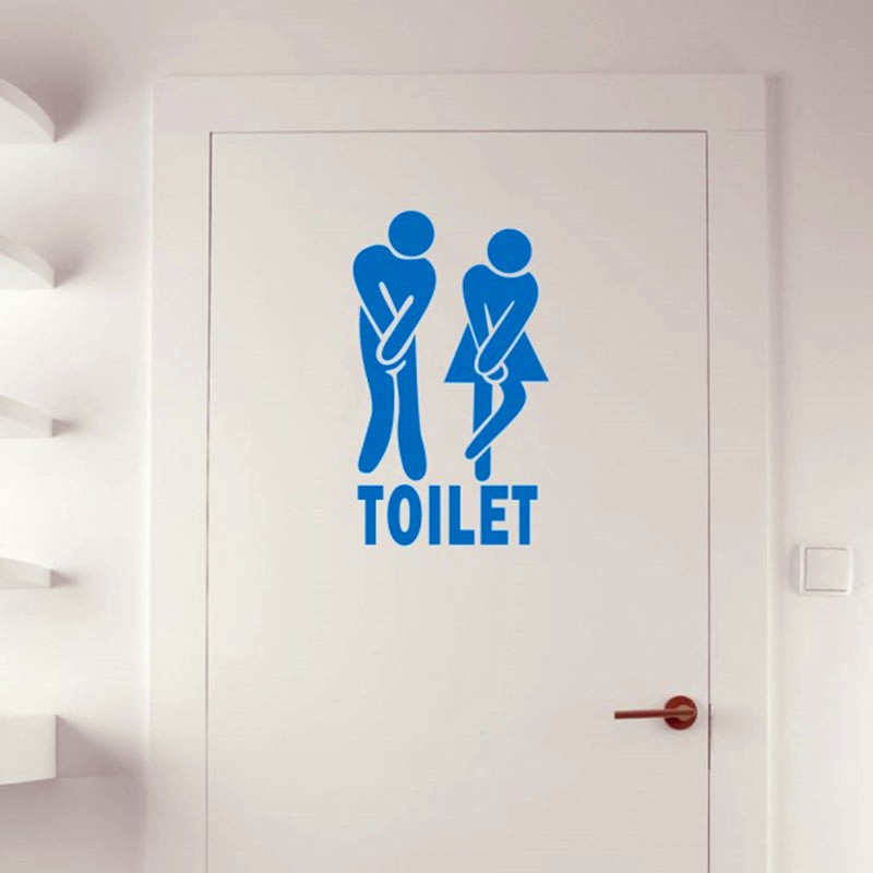 Đề can hình đàn ông và phụ nữ dùng để trang trí nhà vệ sinh