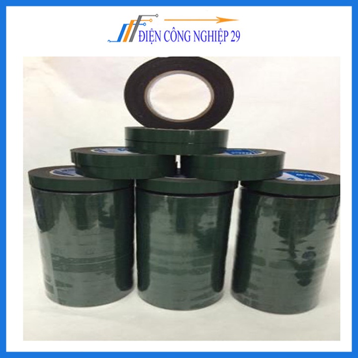 Băng dính 2 mặt 2cm màu xanh siêu dính