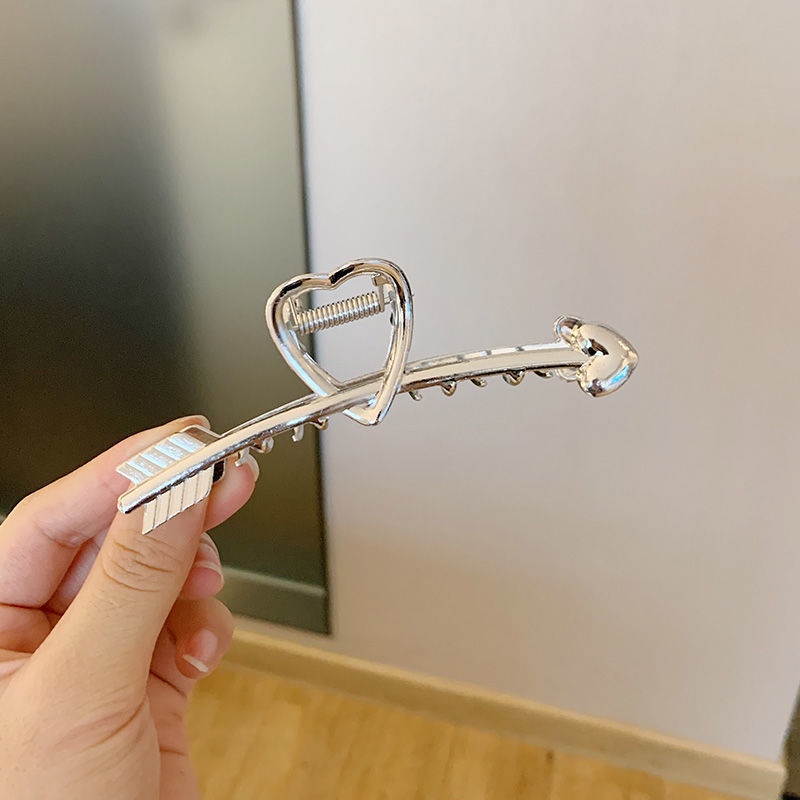 Kẹp Tóc Kim Loại Hình Mũi Tên Xuyên Qua Trái Tim Tình Yêu Phong Cách hip-hop Hàn Quốc Đơn Giản