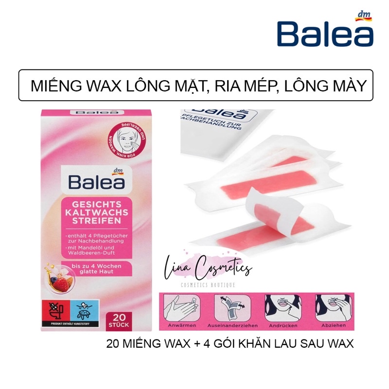 [Sẵn] Miếng tẩy lông mặt, mép, ria, lông mày Balea ( shop có che tên )