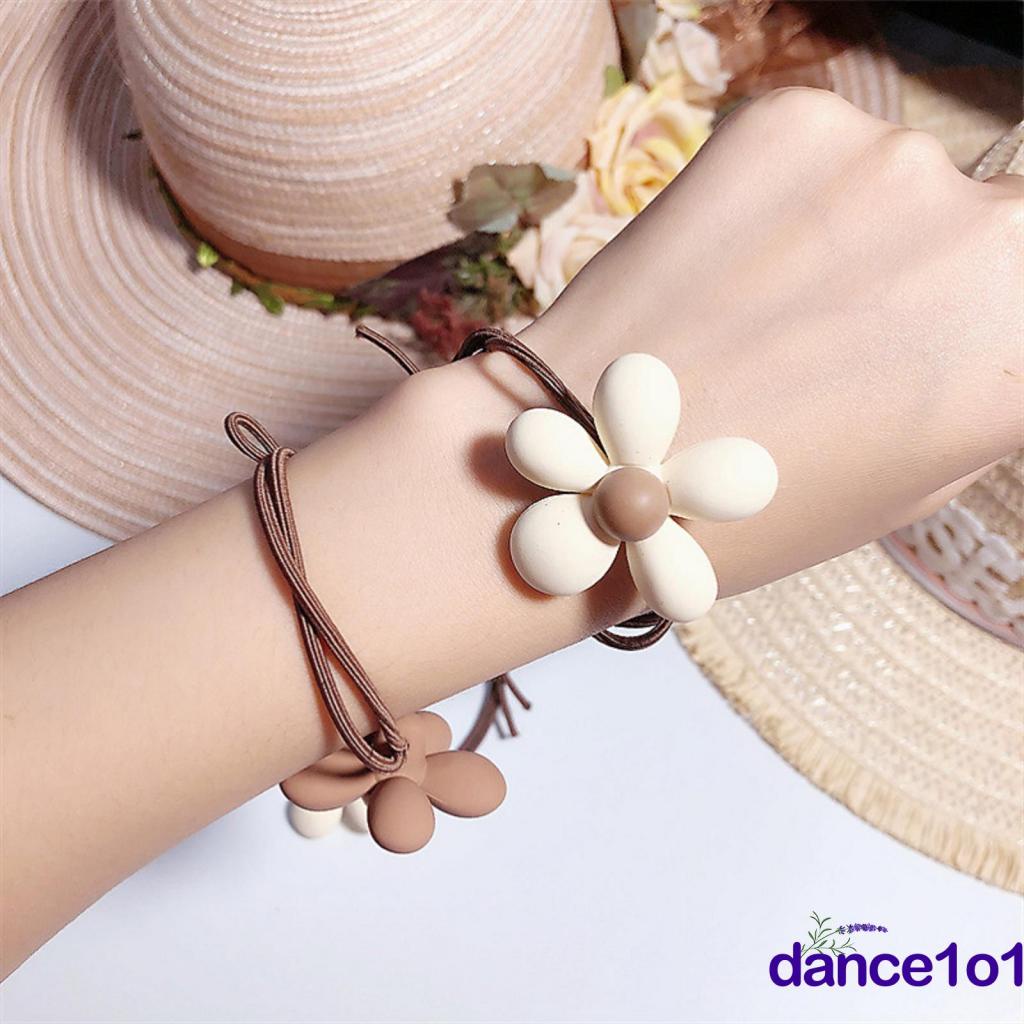 Dây buộc tóc trang trí mặt hình hoa dễ thương dành cho nữ