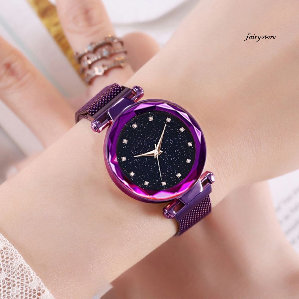 Đồng Hồ Nữ Dây Thép Không Gỉ Đính Đá Lấp Lánh