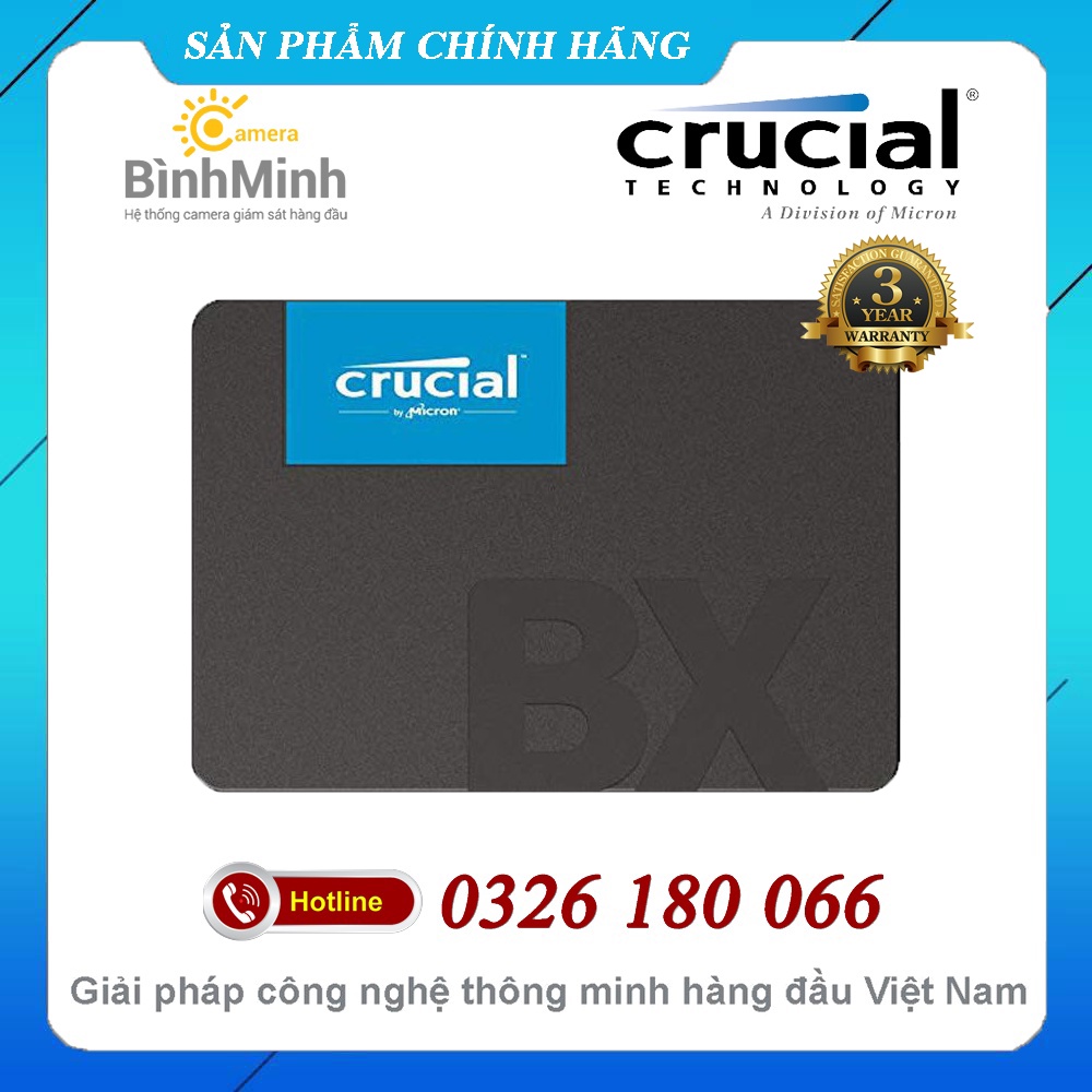 Ổ Cứng SSD 240GB 480GB Crucial BX500 2.5 Inch SATA III (CT240BX500SSD1 CT480BX500 thumbnail