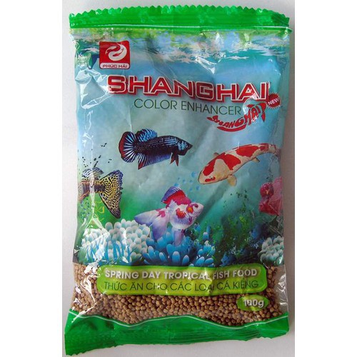 Cám cá Shanghai giúp cá nhanh lớn và lên màu đẹp túi 100g Thức ăn cho cá