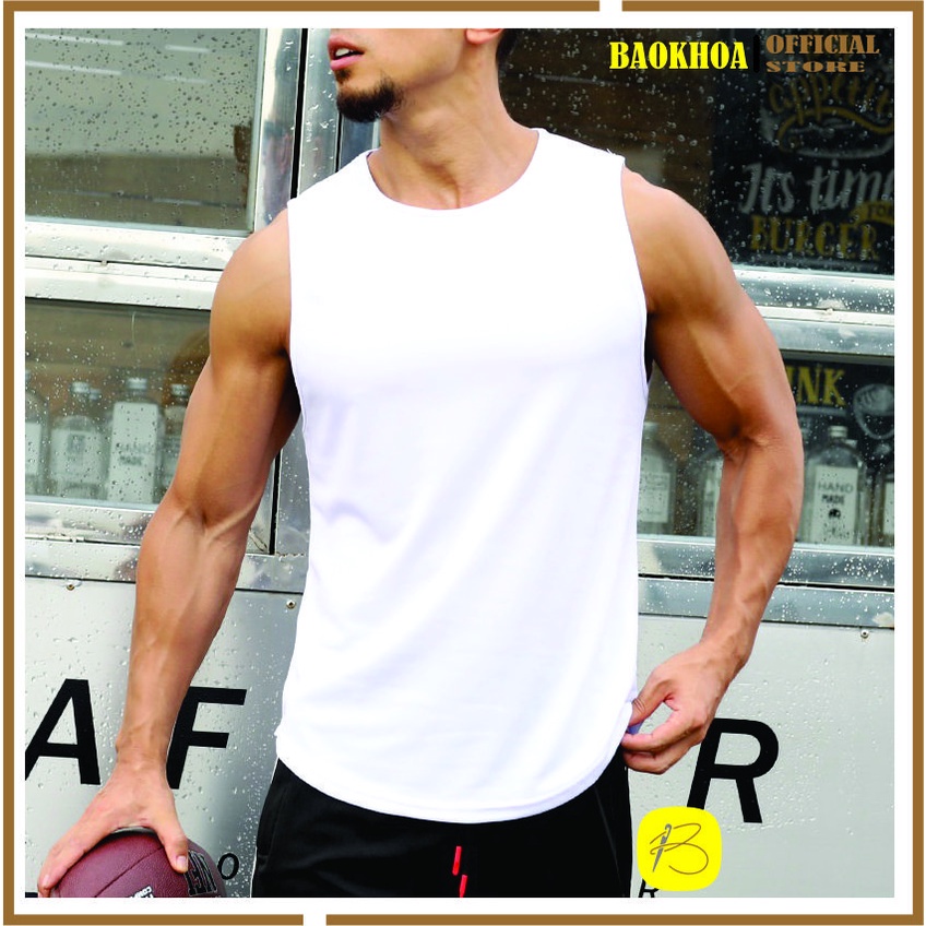 Áo ba lỗ phong cách thể thao nhanh khô thoáng mát sát nách cho nam, nữ BAOKHOA_OFFICIAL size M-2XL