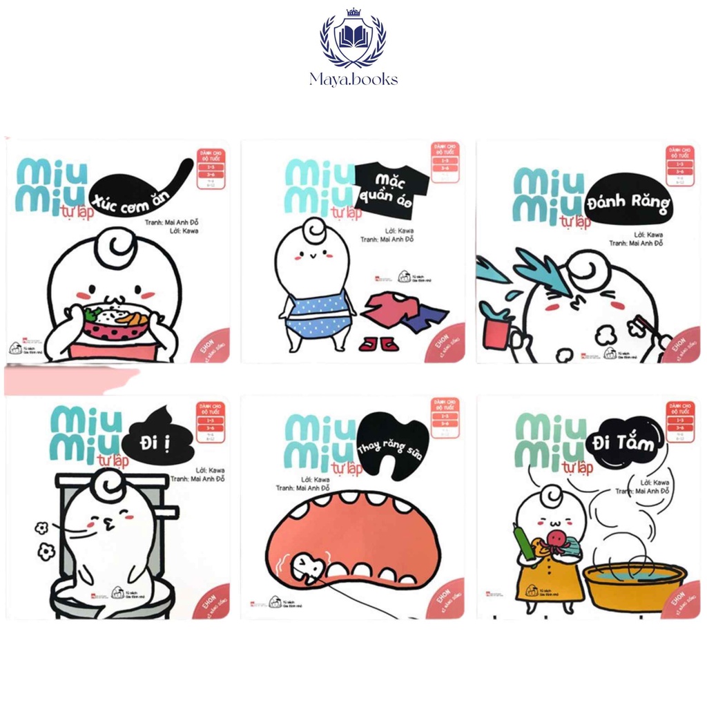 Sách - Bộ 6 cuốn Ehon Kỹ năng sống Miu Miu Tự Lập - Dành cho trẻ từ 1 đến 6 tuổi