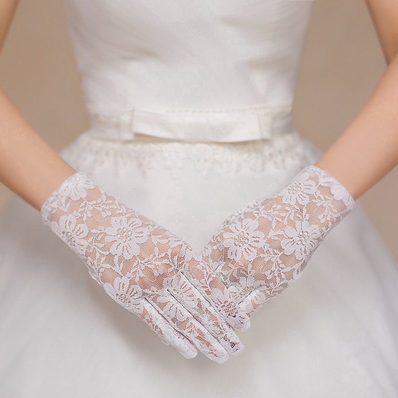 Găng tay ren thoáng khí của phụ nữ Hàn Quốc Găng tay ren ngắn Lolita Bridal