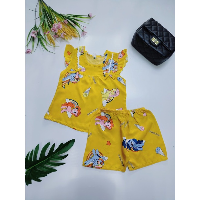 Bộ tole đùi mặc nhà xinh xắn cho bé gái