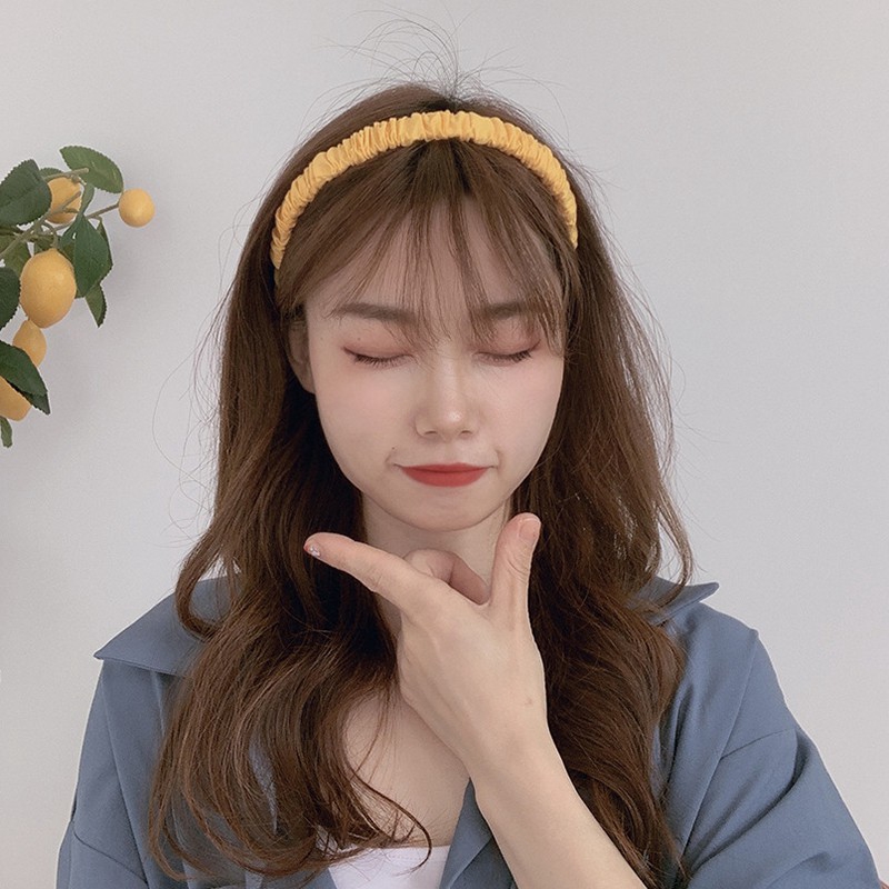 (Hàng Mới Về) Băng Đô Cài Tóc Thiết Kế Xếp Ly Dễ Thương