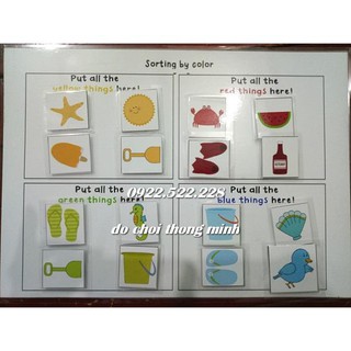 HỌC LIỆU CHO BÉ – Phân loại theo nhóm màu sắc