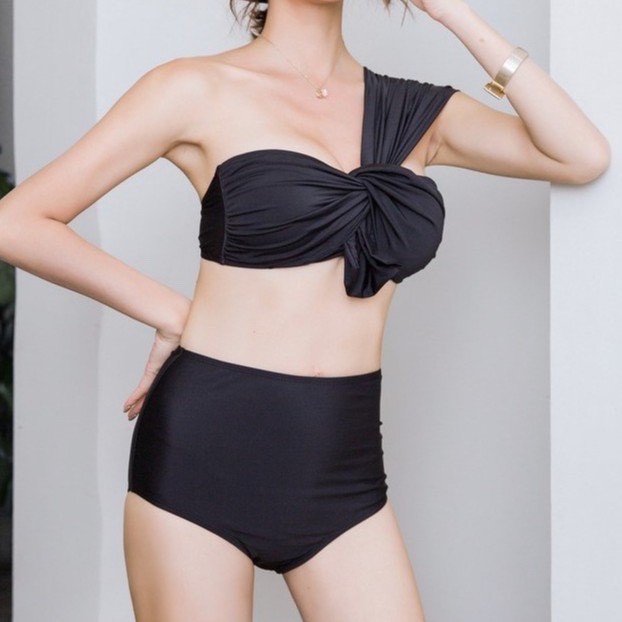 Bikini 2 Mảnh Lệch Vai Cúp Ngực Nhiều Màu, Đồ Bơi Nữ Chéo Vai Gọng Nâng Ngực Gợi Cảm  - OS033