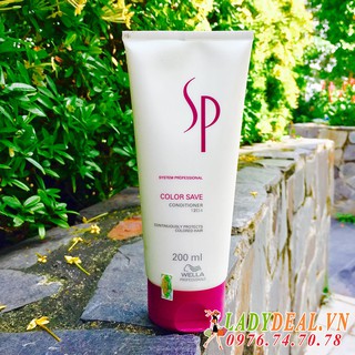Dầu xả dưỡng tóc nhuộm siêu mượt Wella SP Colore Save Conditioner - 200ml