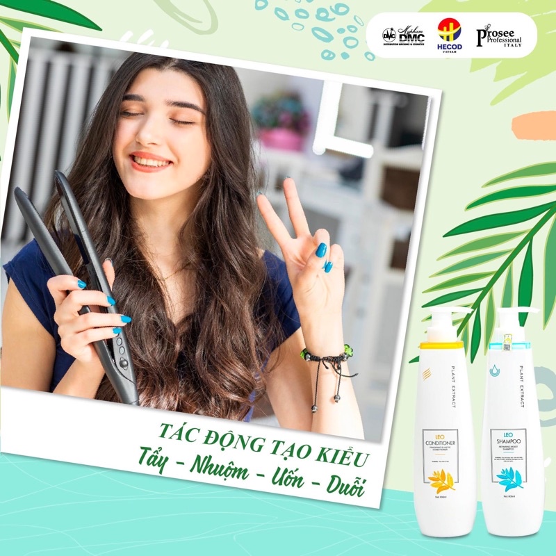 Cặp dầu gội xả phục hồi tóc hư tổn LEO PROSEE 800ml chính hãng