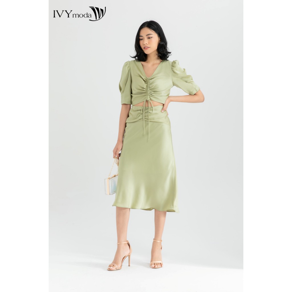 Chân váy eo nhúm nữ IVY moda MS 31M6338