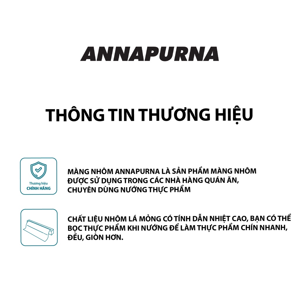 Màng nhôm (giấy bạc) Annapurna nướng thức ăn chịu nhiệt cao cấp Moriitalia MNTP09003025