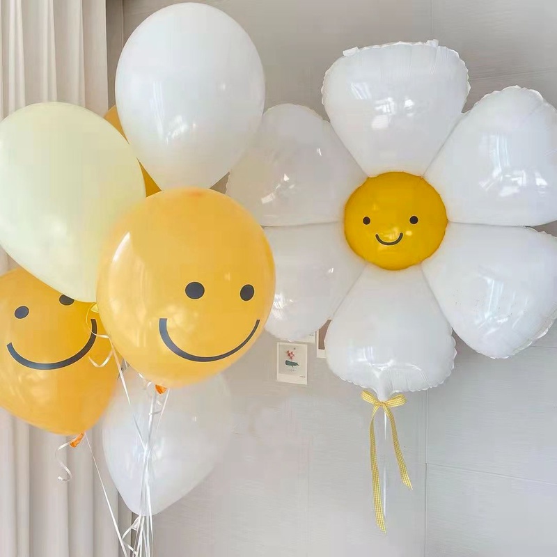 1 Bong Bóng Lá Nhôm Hình Hoa Cúc Trắng Trang Trí Tiệc Cưới / Sinh Nhật / Lễ Tình Nhân