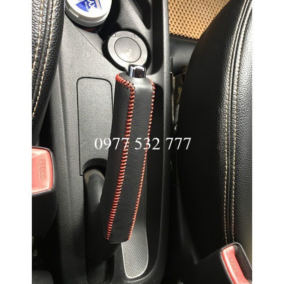 Bọc cần số + phanh tay xe Hyundai I10, Accent, Elantra  bằng da thật 100%