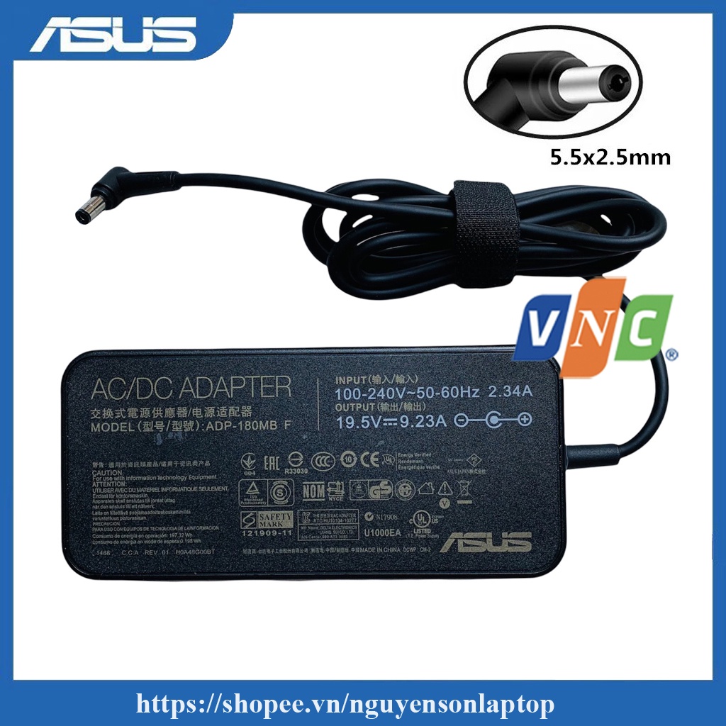 ⚡️[Sạc zin] Sạc Laptop Asus 19.5V - 9.23A (180W) chân 5.5*2.5mm dành cho Asus G53 G57 G71 G570