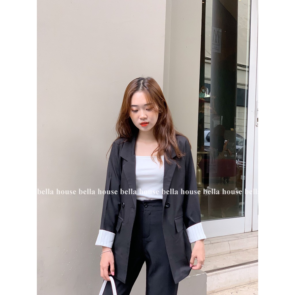Aó blazer tay phối kẻ | BigBuy360 - bigbuy360.vn