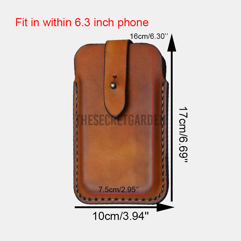 Men Genuine Leather EDC 6.3 Inch Phone Bag Shealth Holder Outdoor